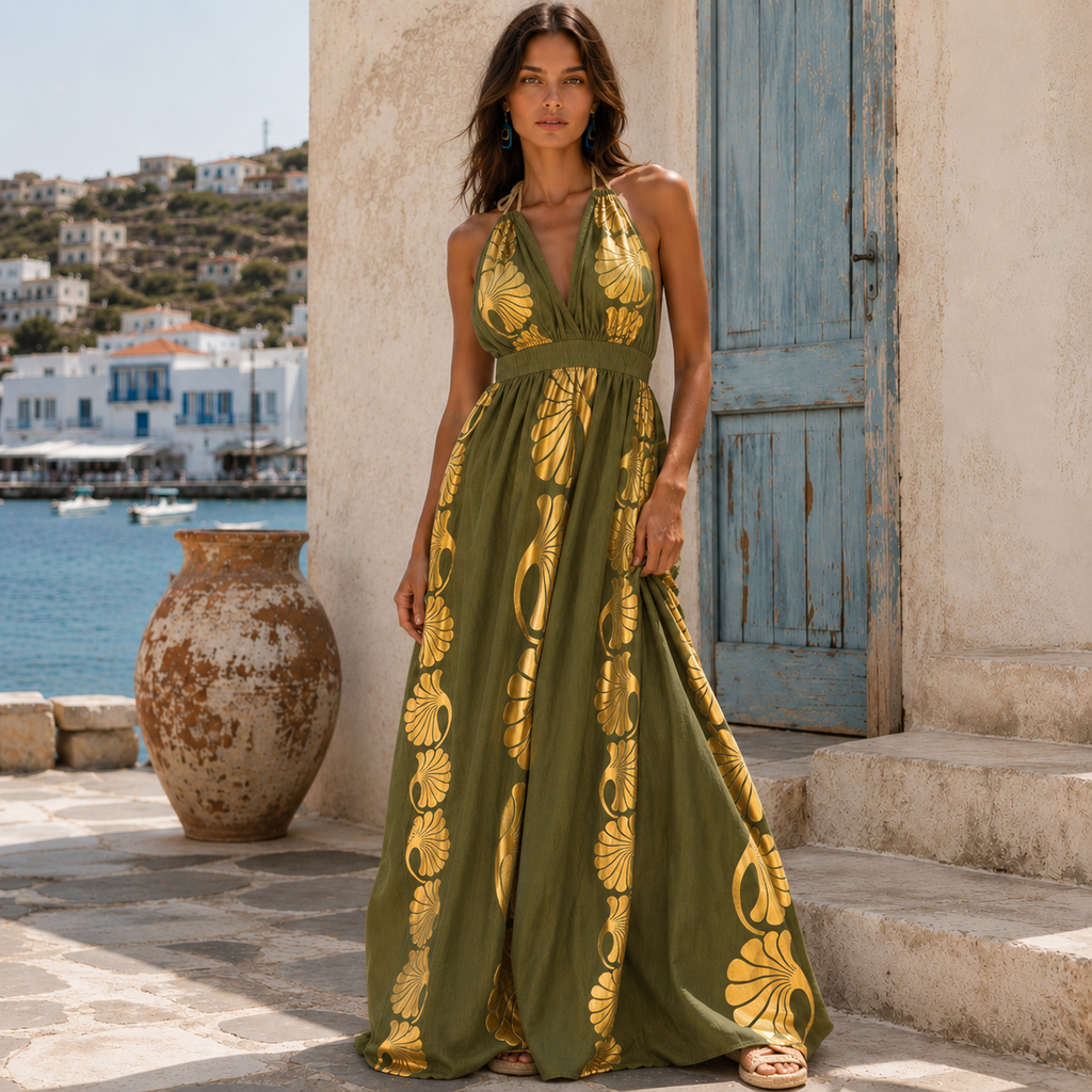 Golden Tide Maxi Dress