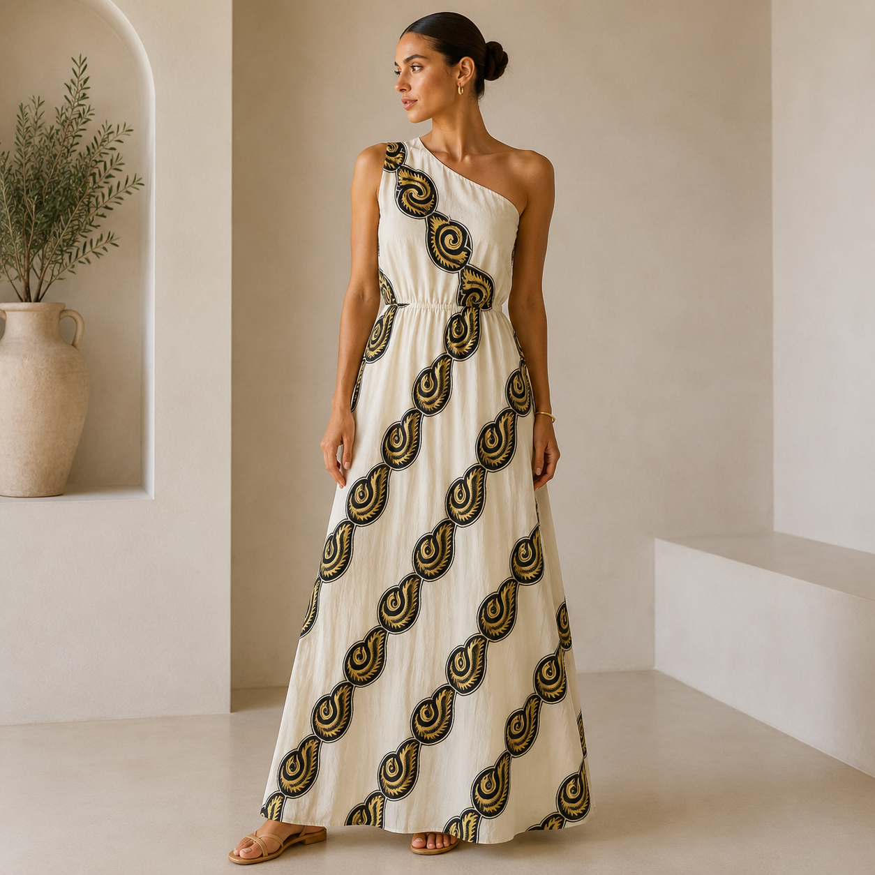 Zeus One Shoulder Maxi Dress