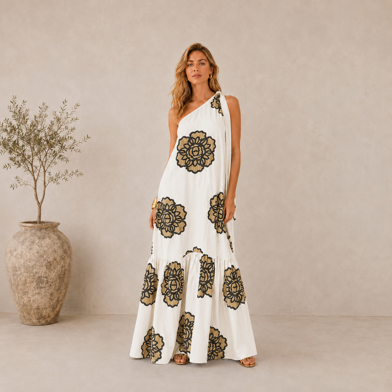 Elysia One-Shoulder Maxi Dress