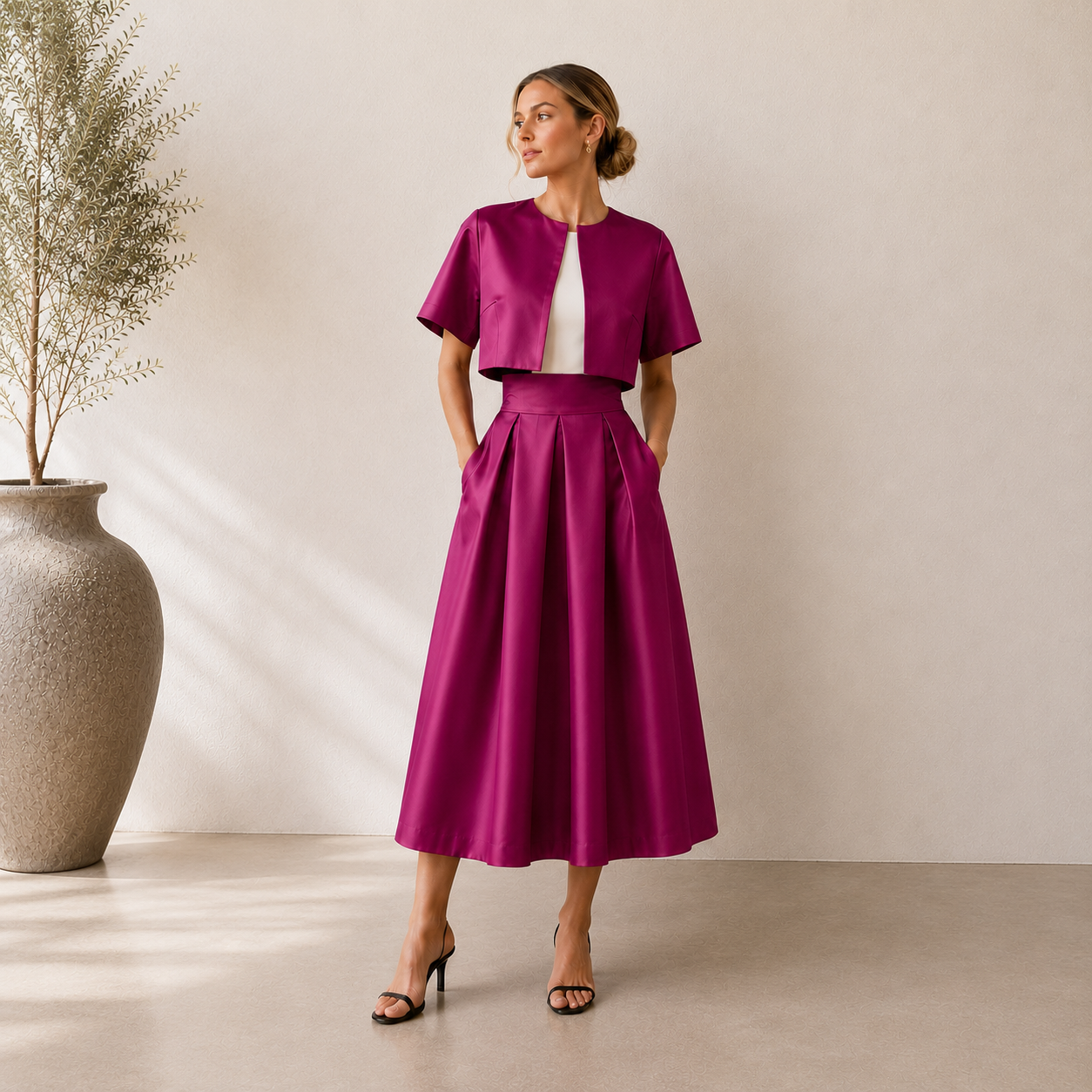 Sandy Skirt Midi Solid