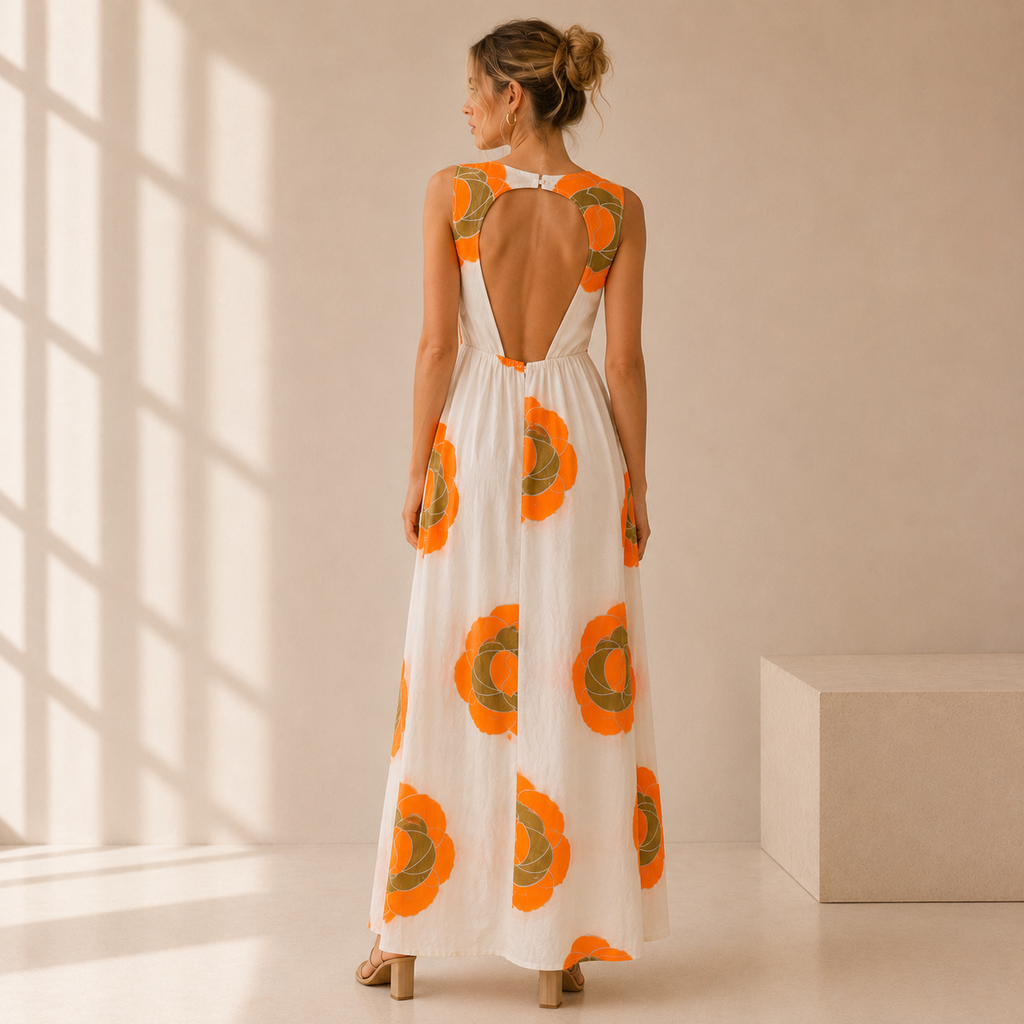 Soleil Open-Back Maxi Dress