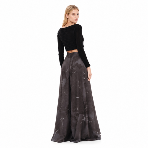 High Waisted Wide Leg Trousers – Abstract Silkiness