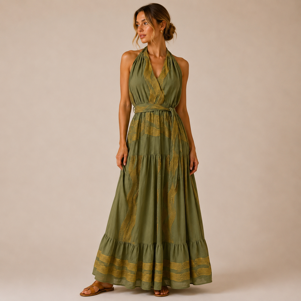 Sienna Halter Maxi Dress