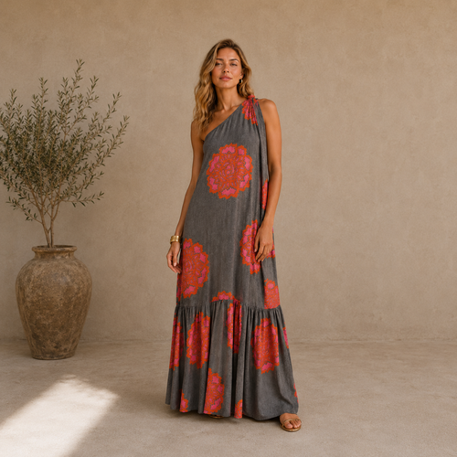 Elysia One-Shoulder Maxi Dress