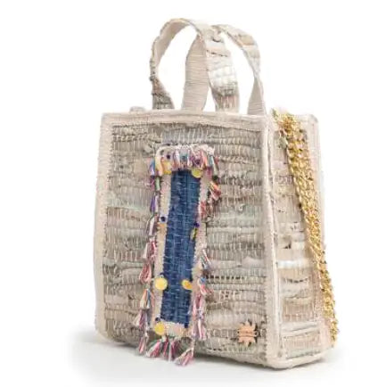Small Leather Top Handle Crossbody Tassel Bag