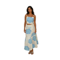Azure Bloom Skirt Set