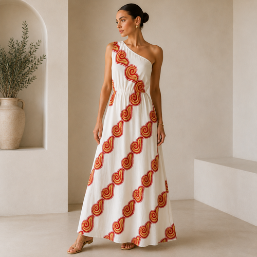 Zeus One Shoulder Maxi Dress