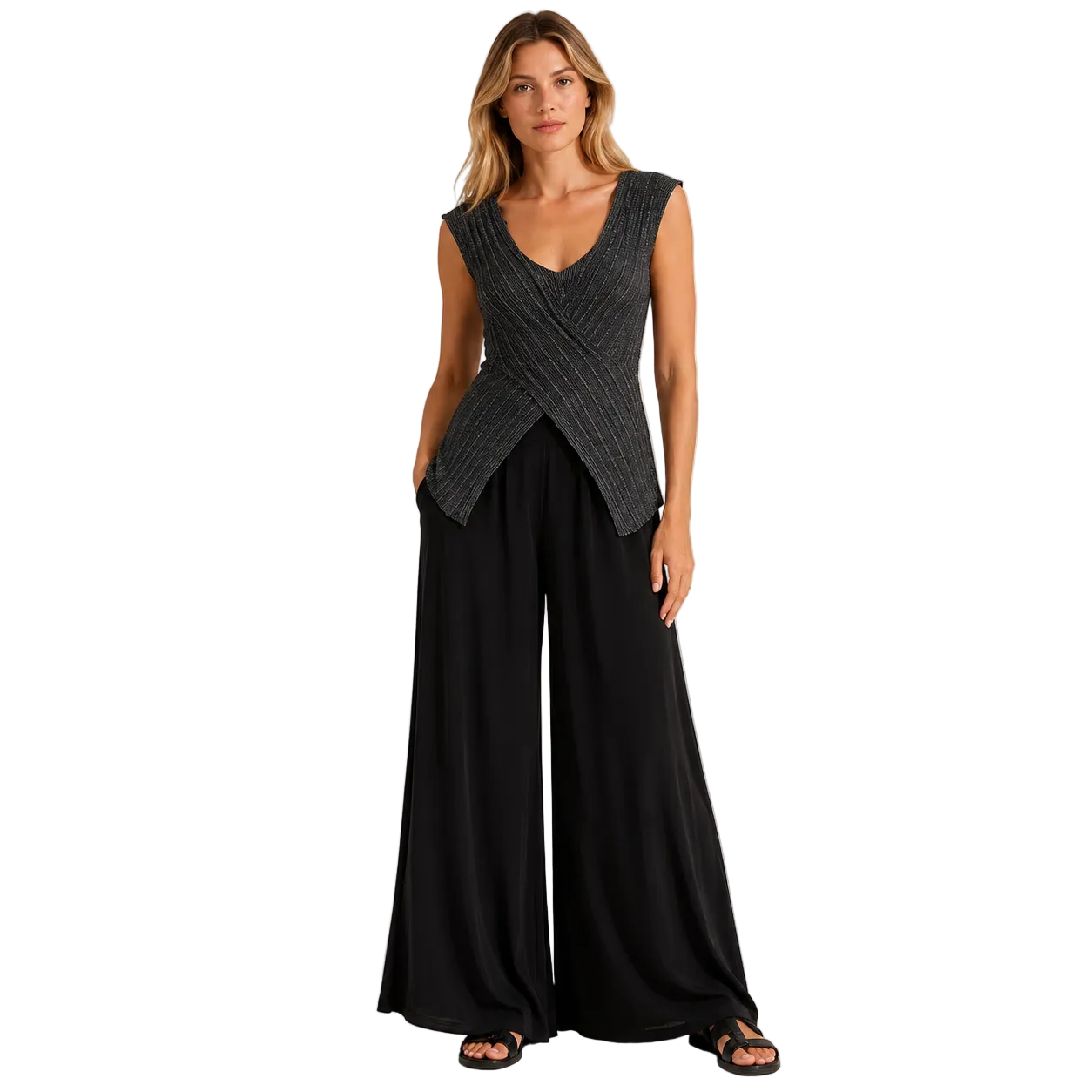 Sleeveless Cross Knitted Top – Supernova