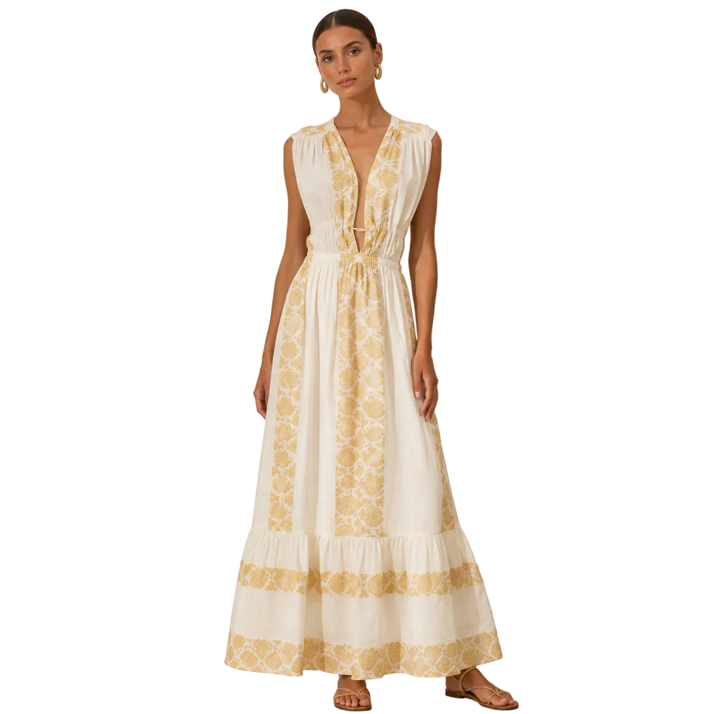 Aurelia Plunge Maxi Dress