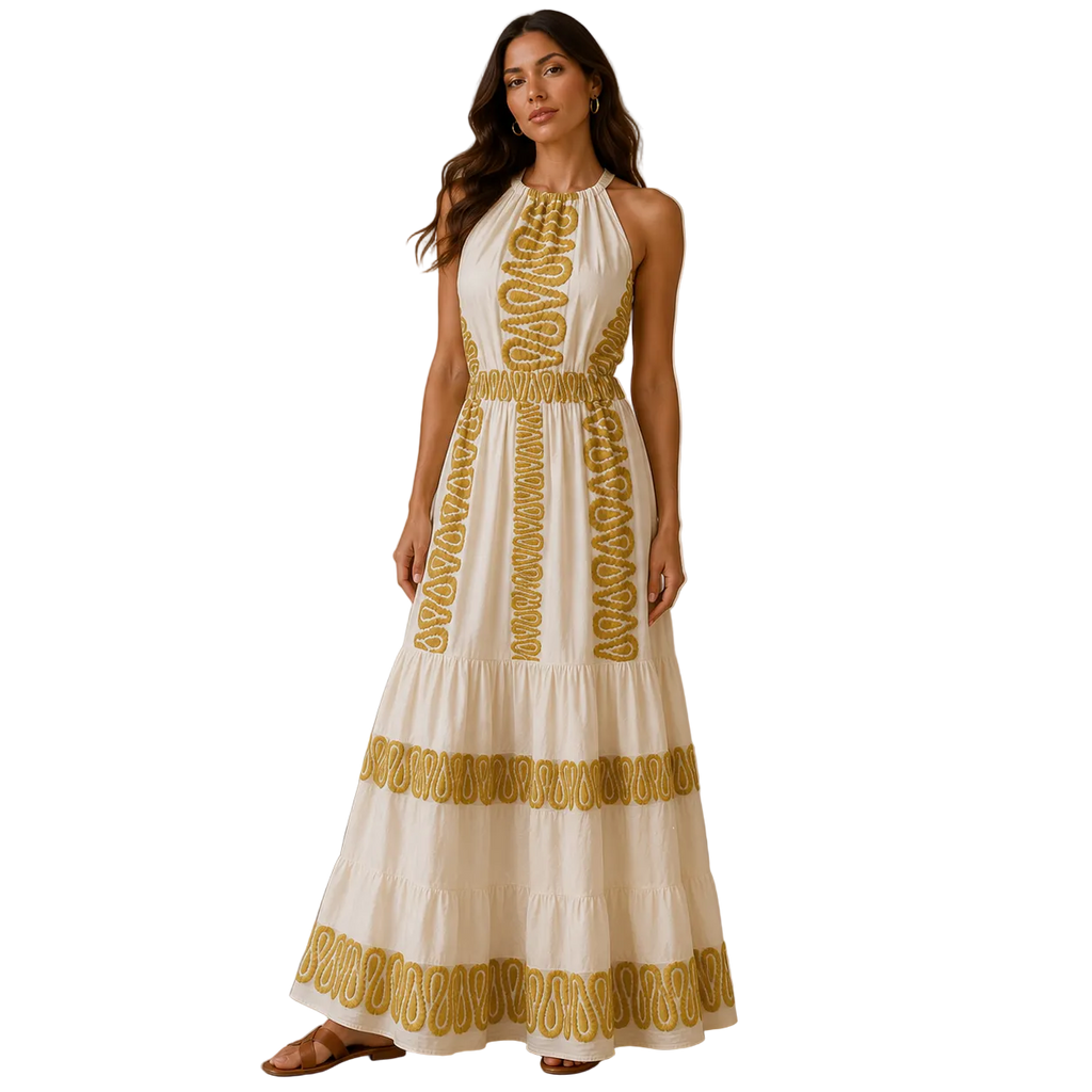 Selene High-Neck Maxi Dress