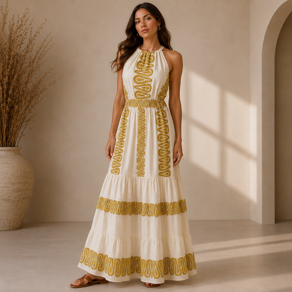 Selene High-Neck Maxi Dress
