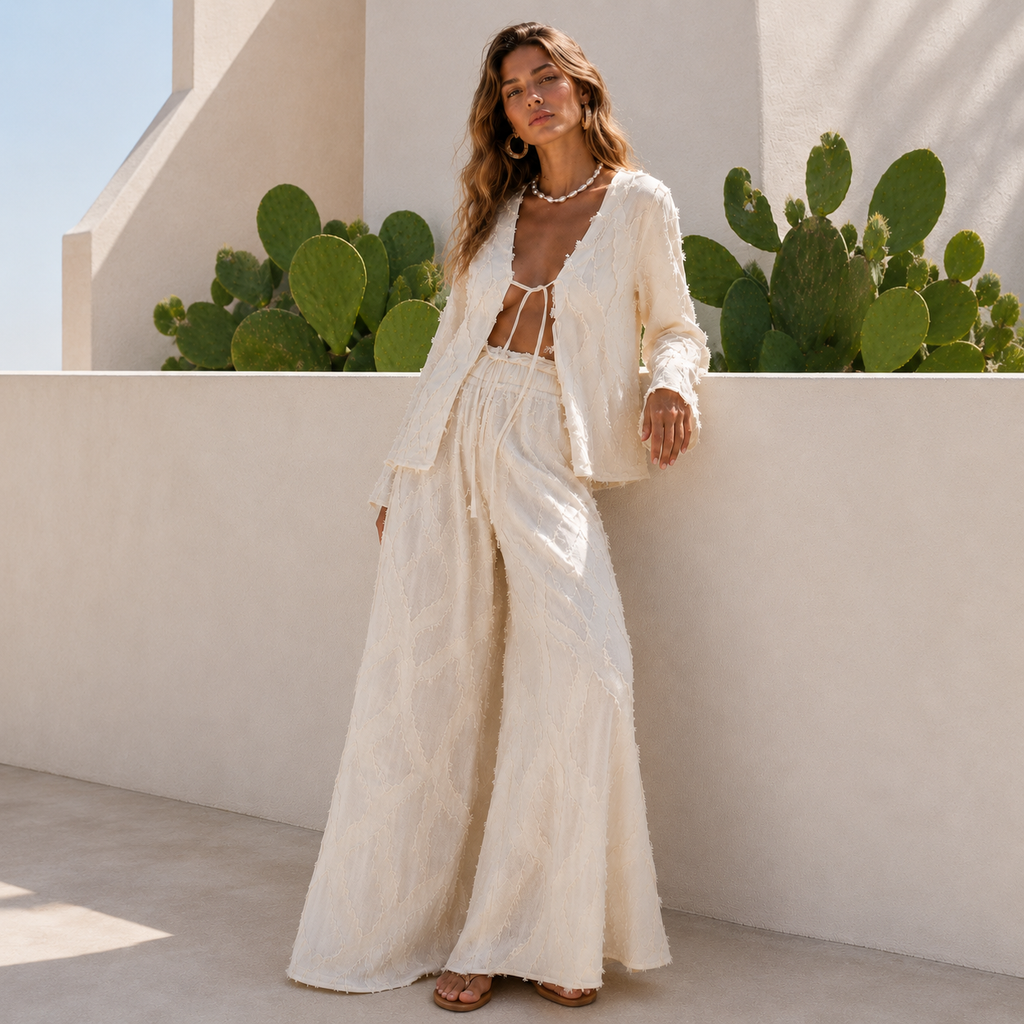 Milos Ivory Pant Set