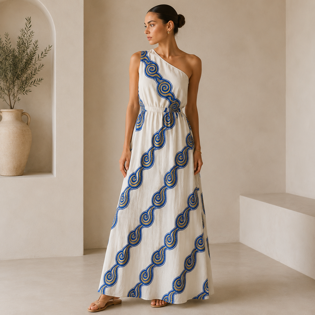 Zeus One Shoulder Maxi Dress