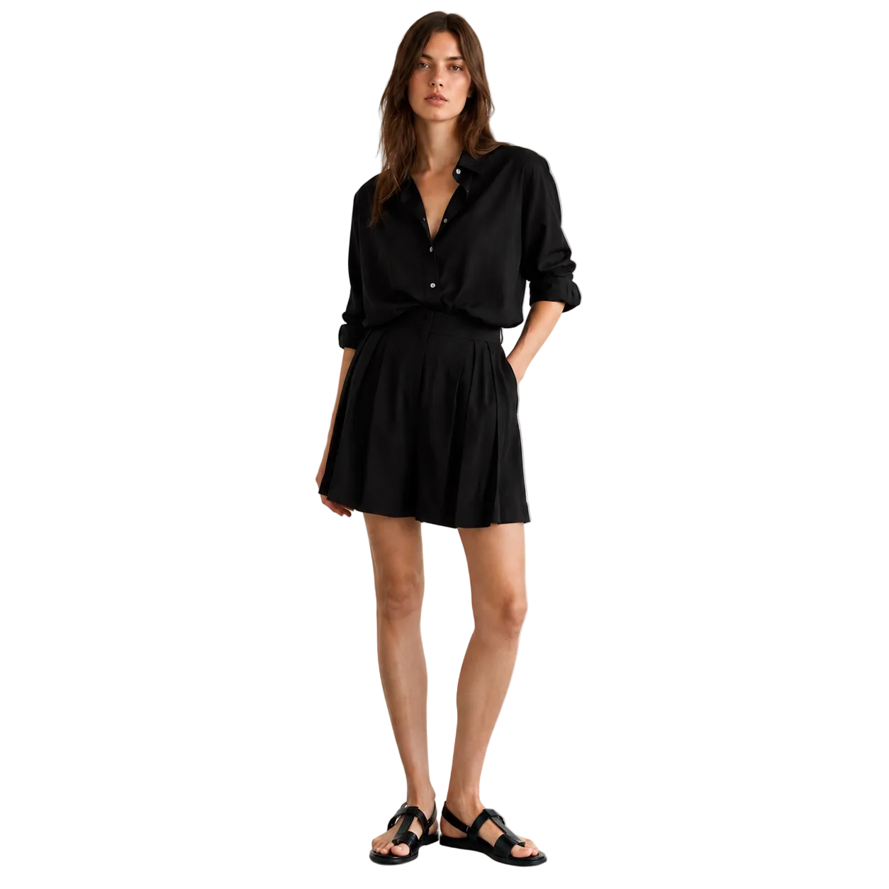 High Waisted Shorts with Pleats – Luxurious Drapery