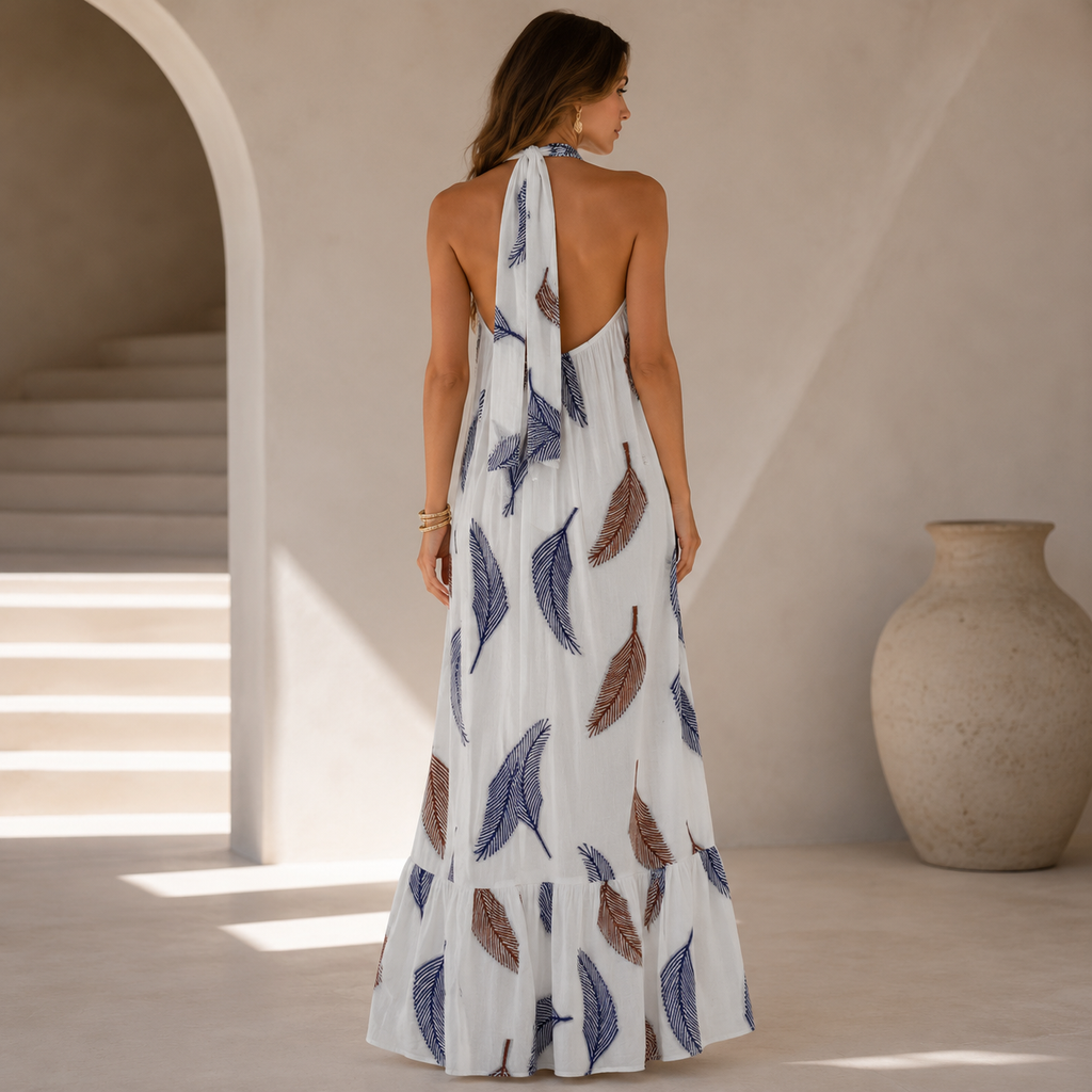 Kaia Palm Maxi Dress