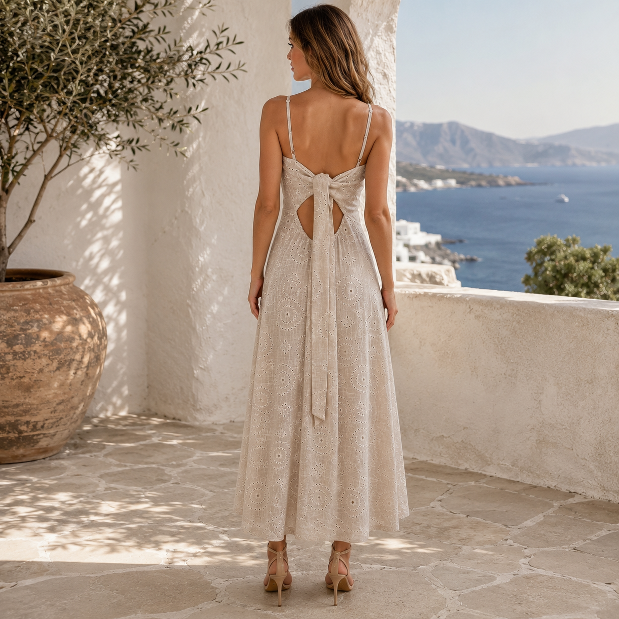 Paloma Tie-Back Midi Dress
