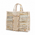Large Handmade Woven Leather Tote Bag