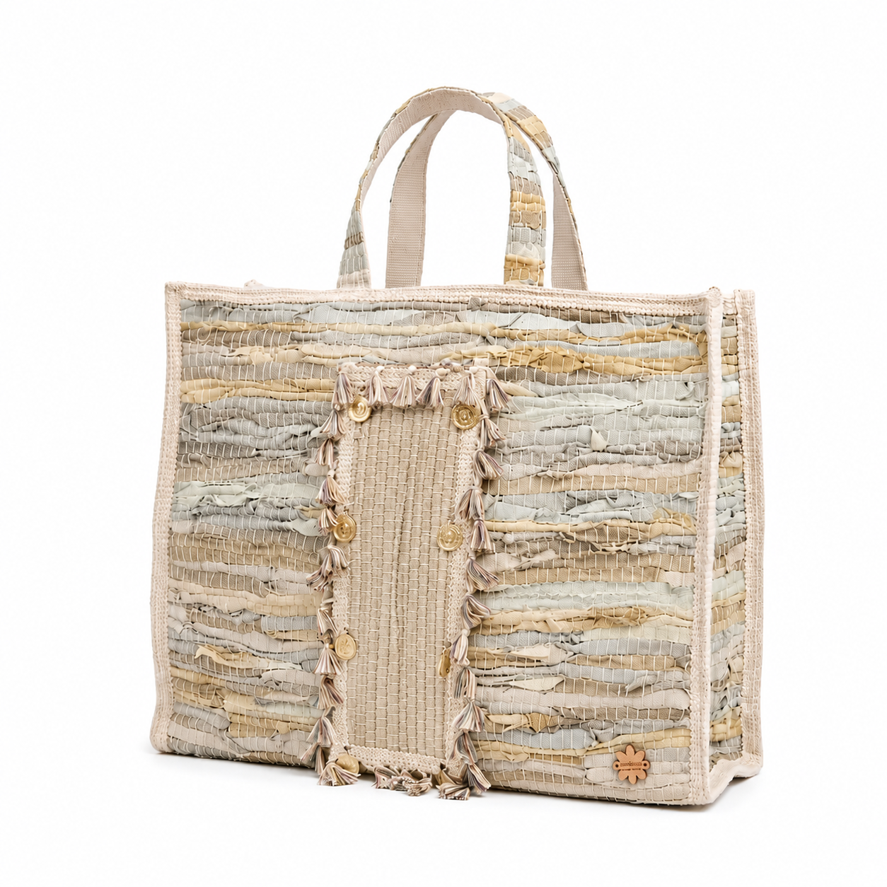Large Handmade Woven Leather Tote Bag