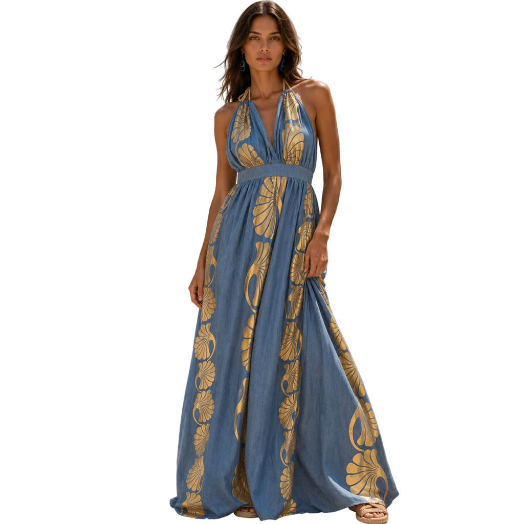 Golden Tide Maxi Dress