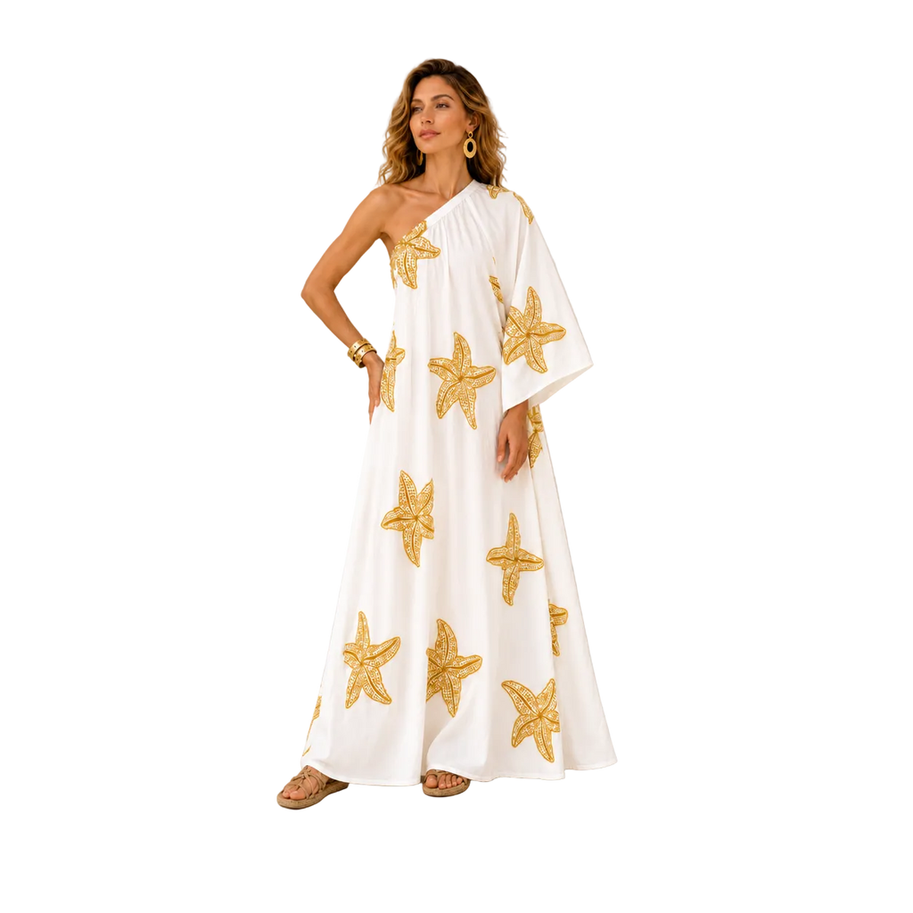 Starfish One-Shoulder Caftan Dress