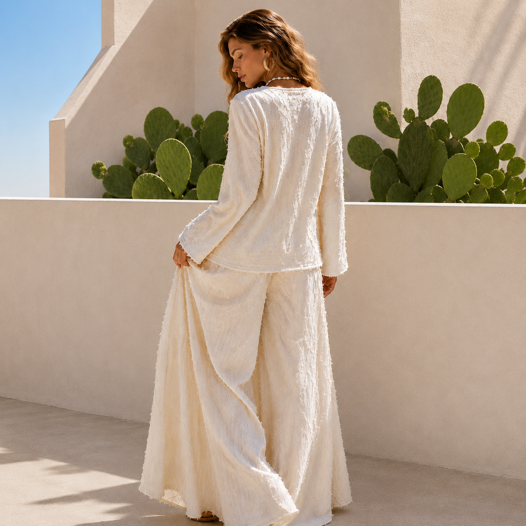 Milos Ivory Pant Set