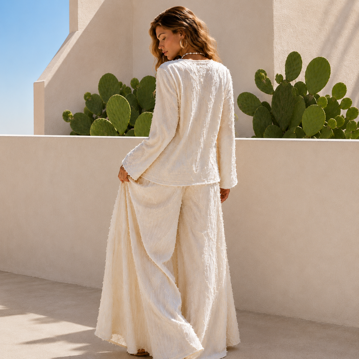 Milos Ivory Pant Set