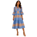 Aegean Solstice Embroidered Midi Dress