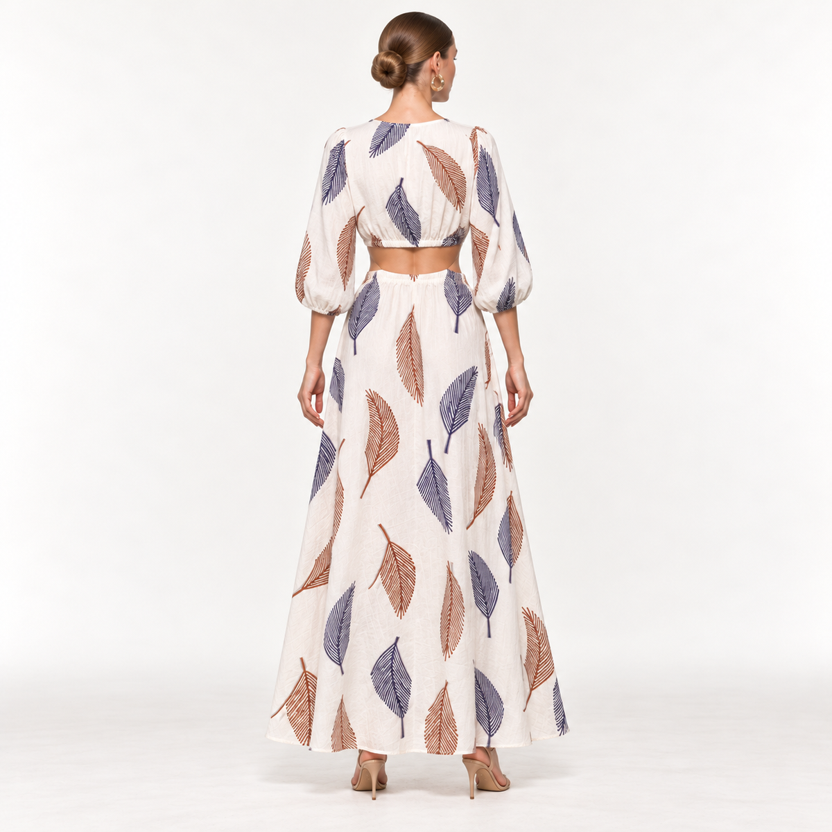 Kiara Palm Cutout Maxi Dress