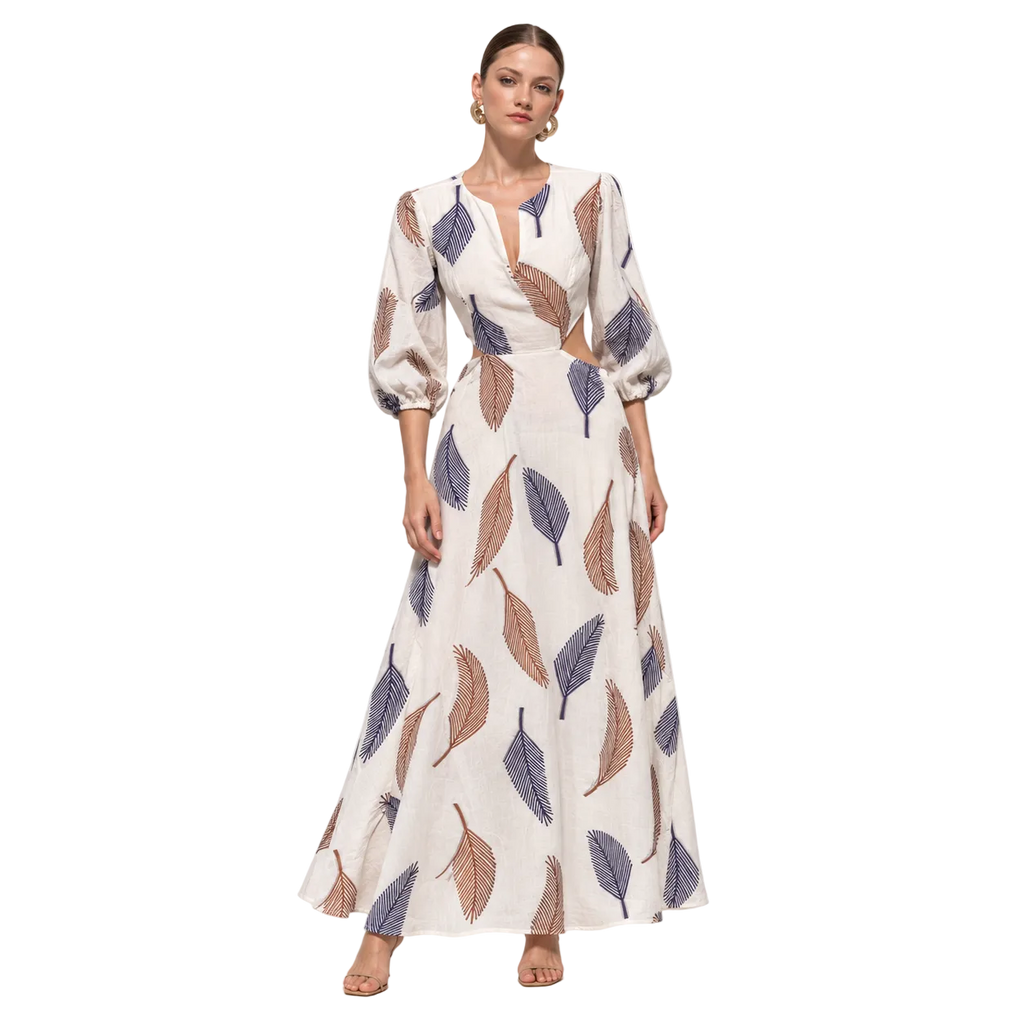 Kiara Palm Cutout Maxi Dress