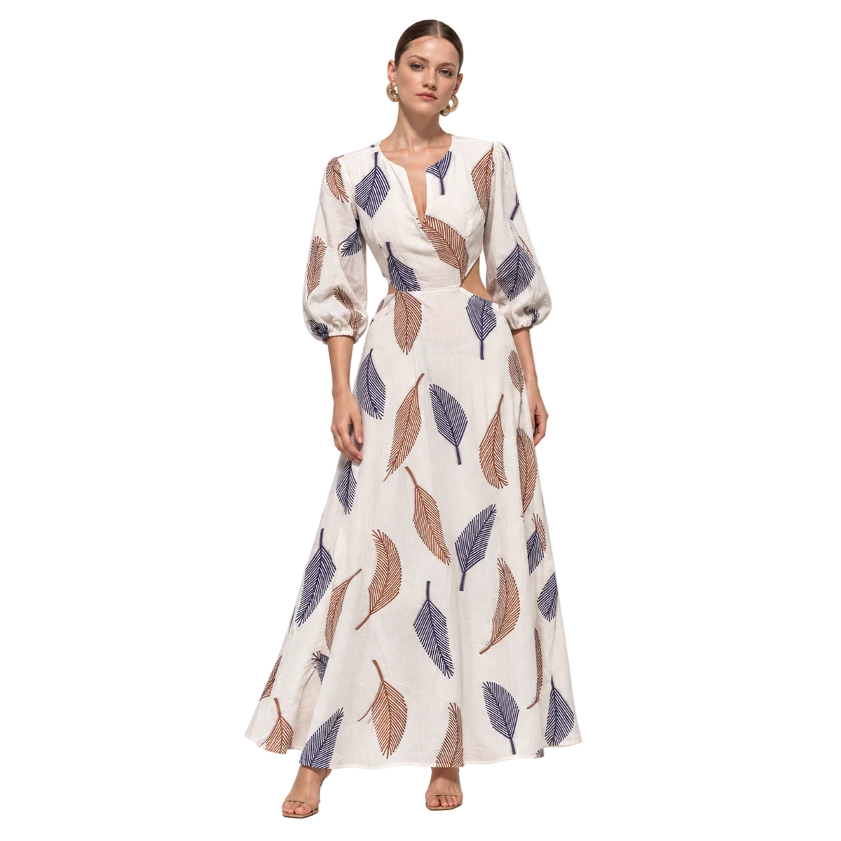 Kiara Palm Cutout Maxi Dress