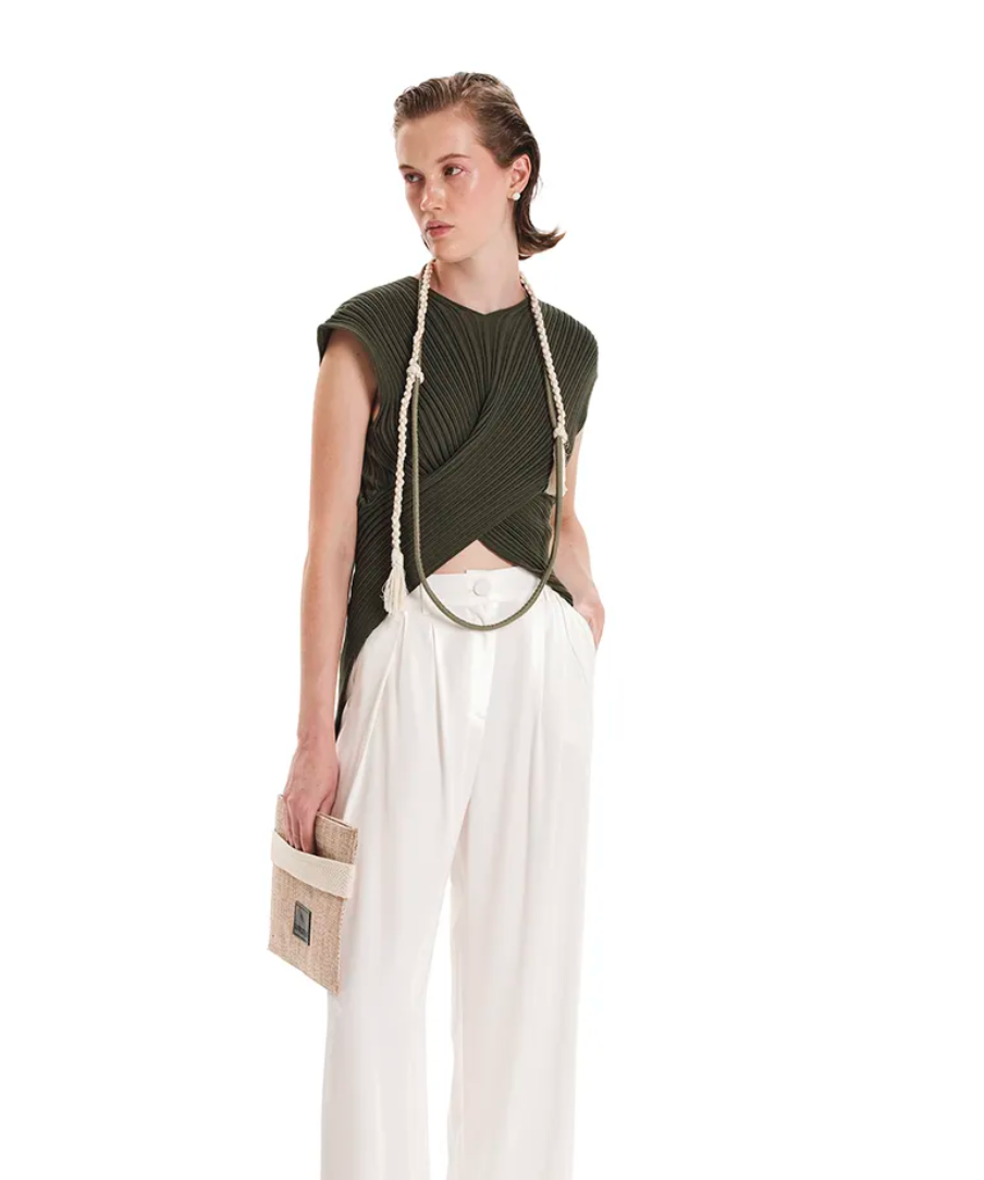 Seashells Knit Crossed Top