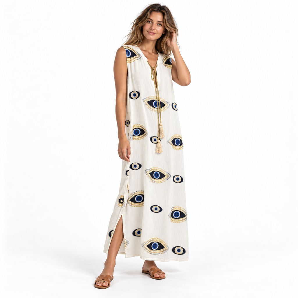 Amalia Evil Eye Maxi Caftan