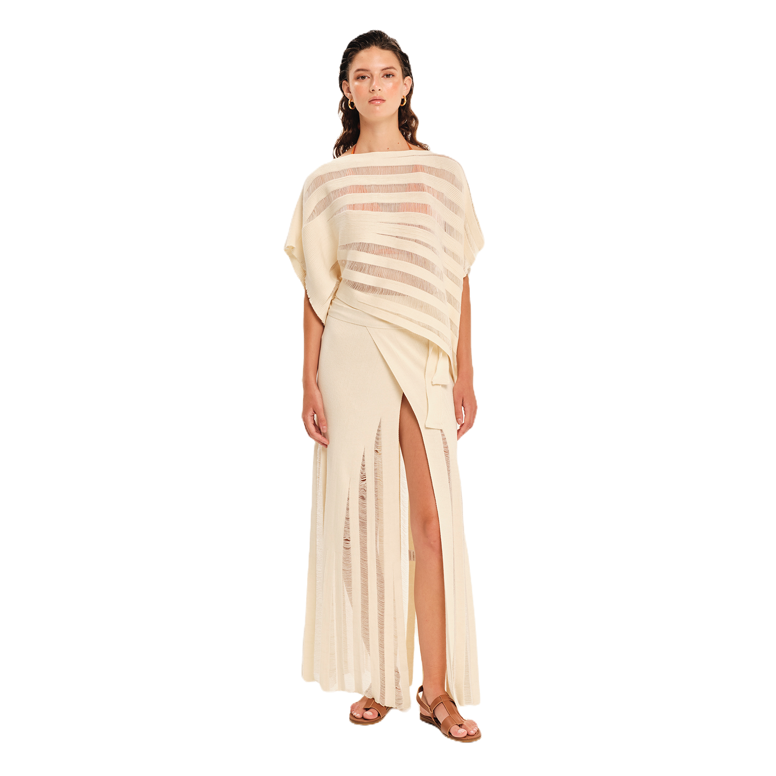 Magic Sunsets Knit Oversized Asymmetrical Top