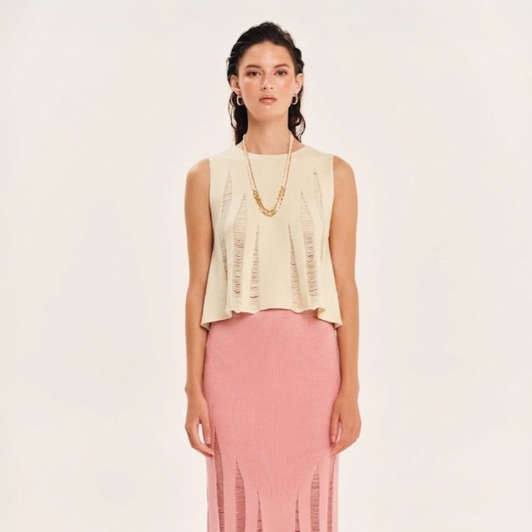 Magic Sunsets Knit Sleeveless Crop Top