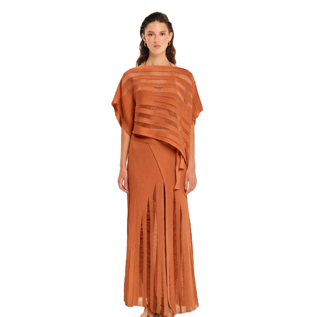 Magic Sunsets Knit Oversized Asymmetrical Top