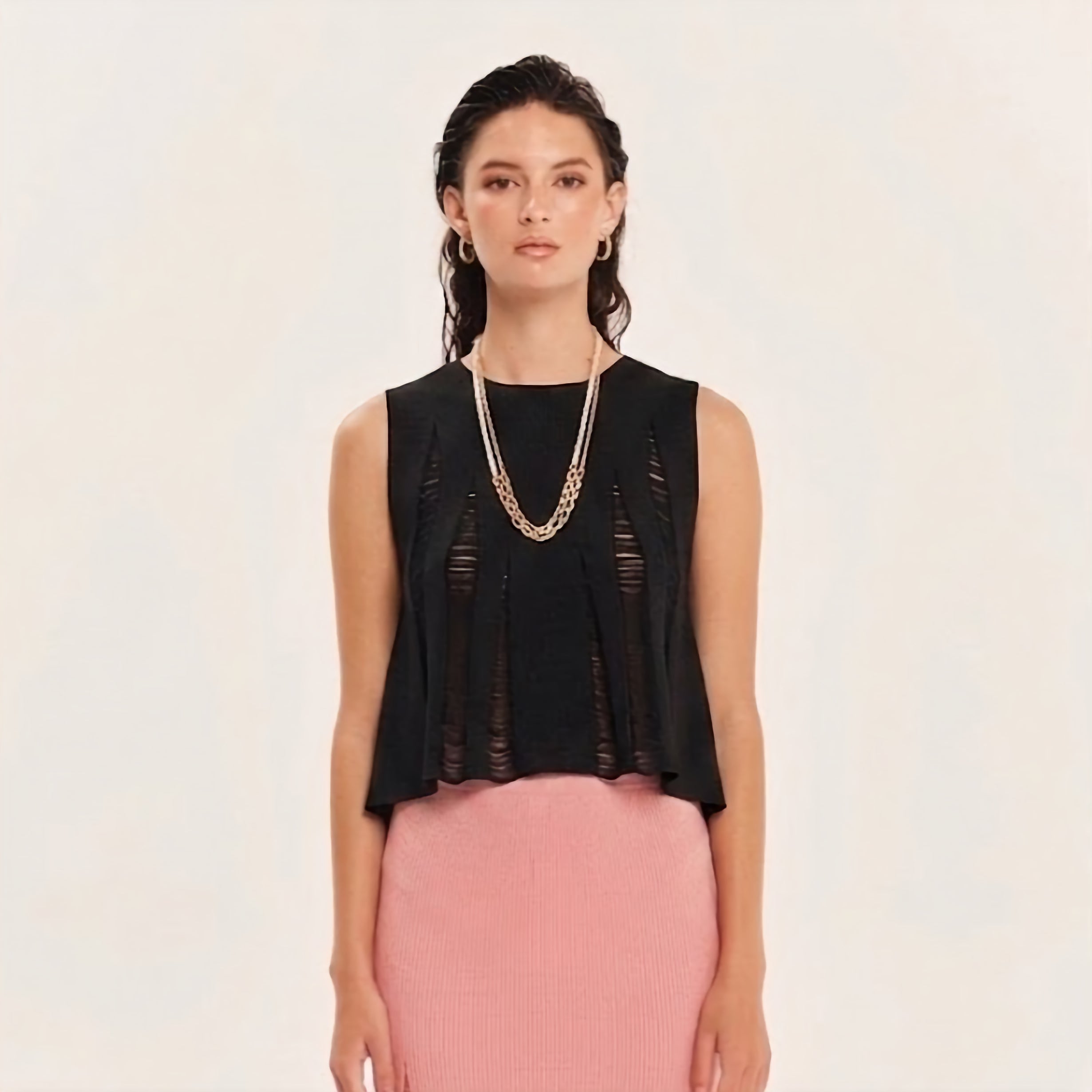 Magic Sunsets Knit Sleeveless Crop Top