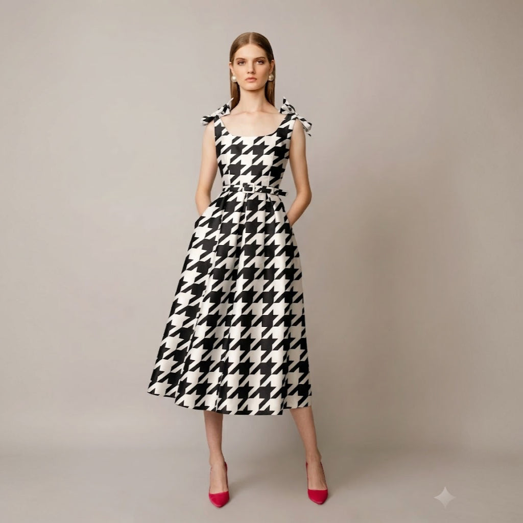 Dorothy pied-de-coq Dress