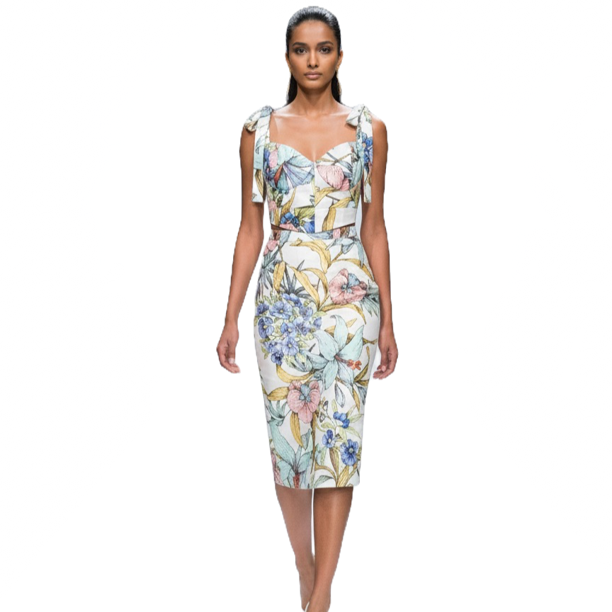 Yvonni Floral Pencil Skirt
