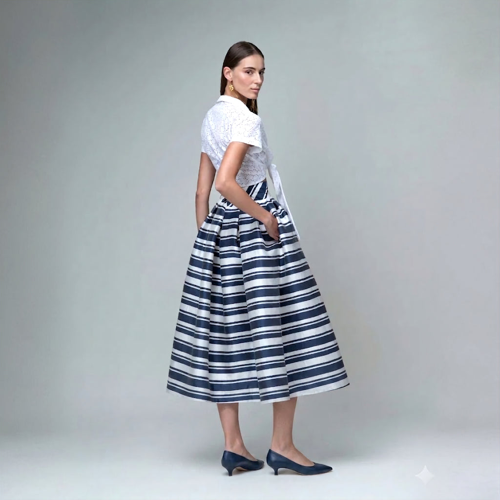 Claudia Striped Midi Skirt