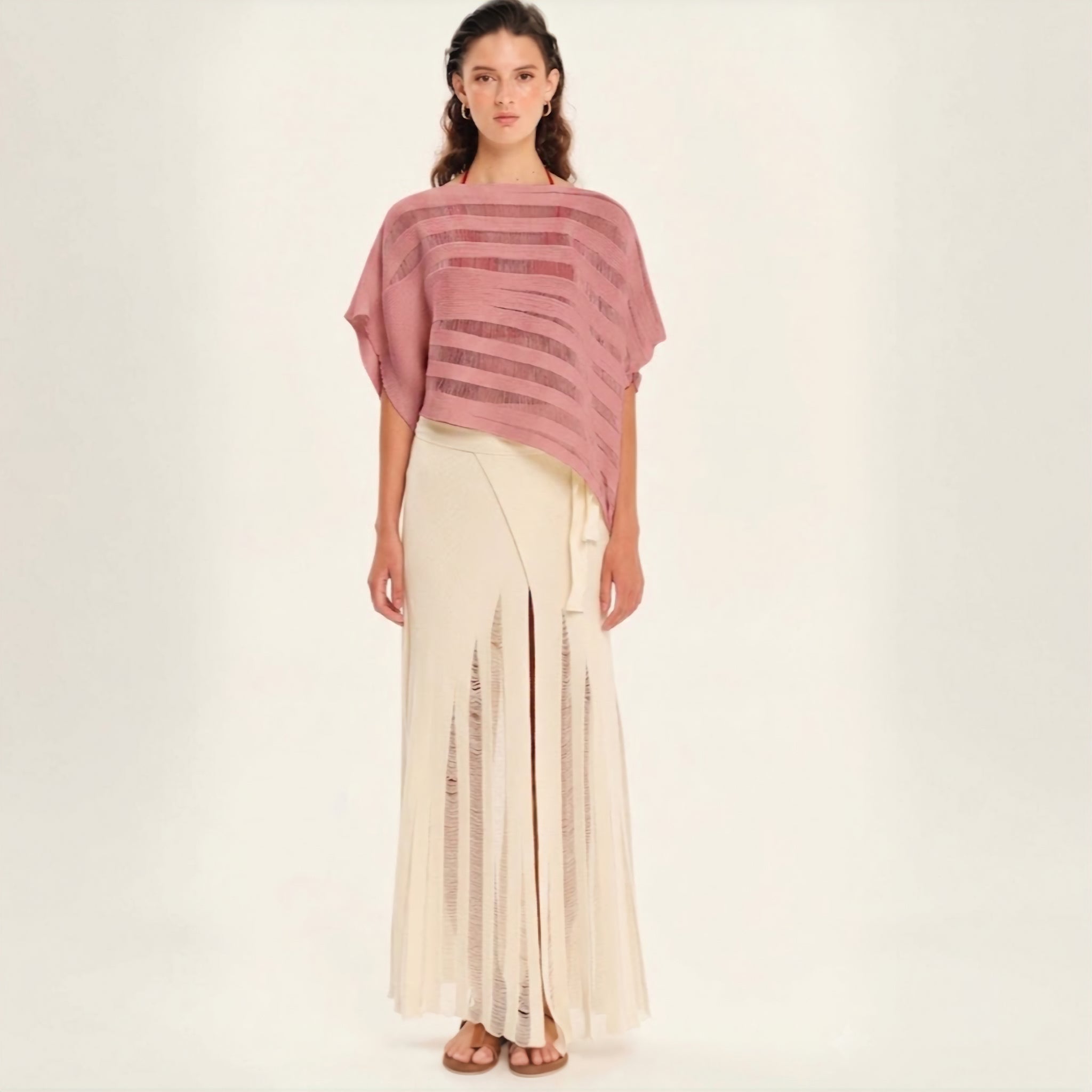 Magic Sunsets Knit Oversized Asymmetrical Top