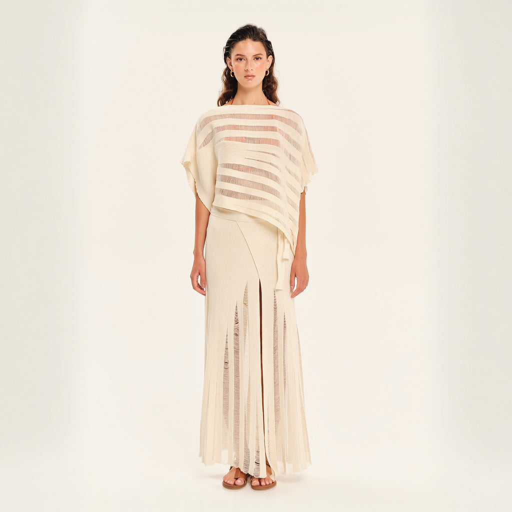 Magic Sunsets Knit Oversized Asymmetrical Top
