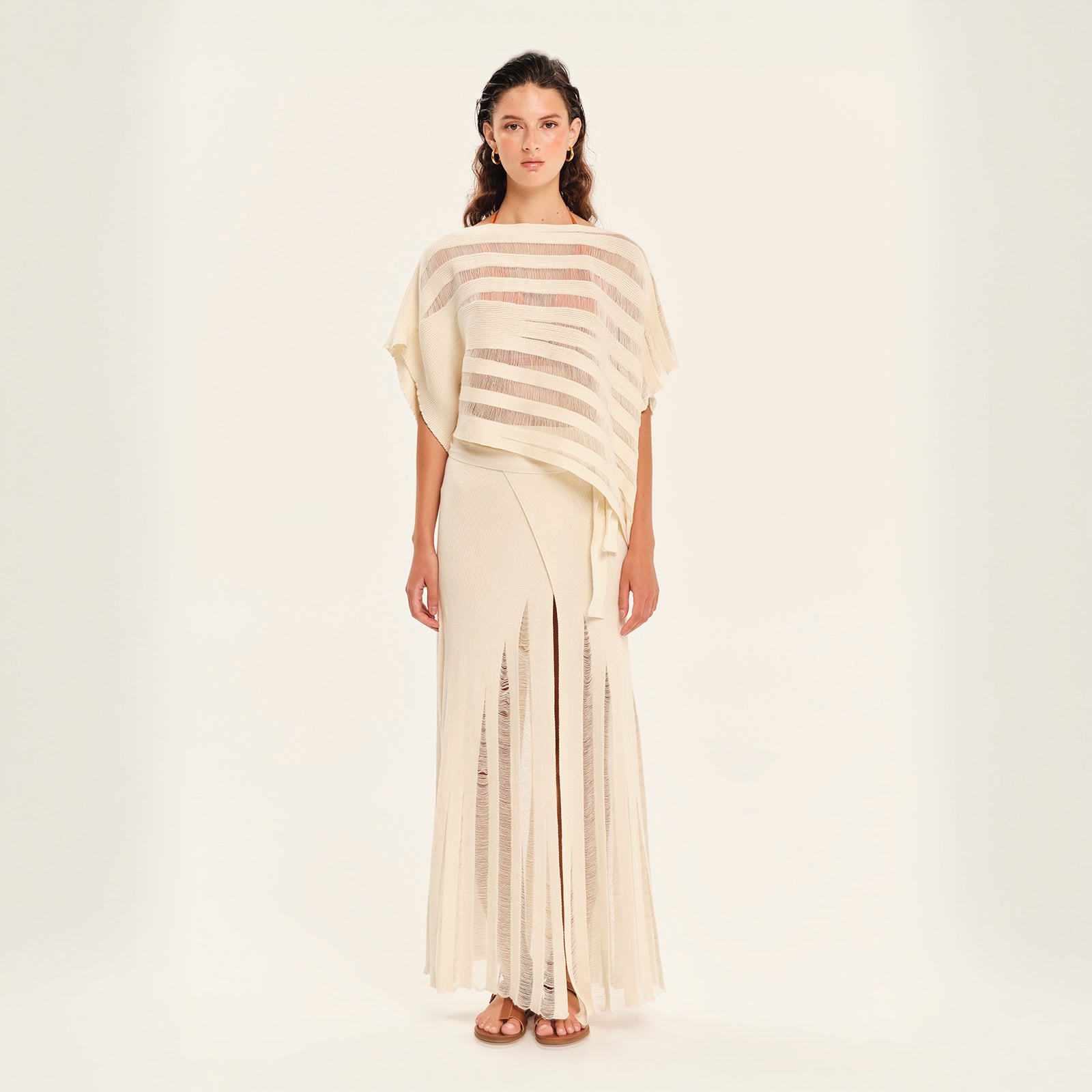 Magic Sunsets Knit Oversized Asymmetrical Top