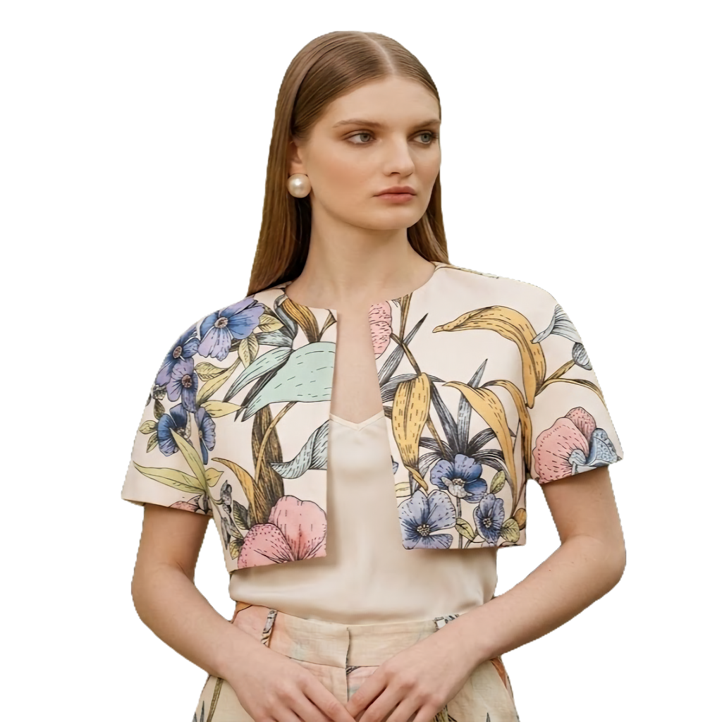 Como Floral Crop Jacket