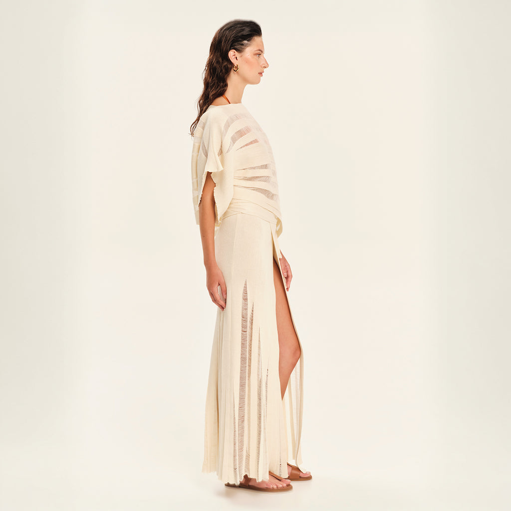 Magic Sunsets Knit Oversized Asymmetrical Top