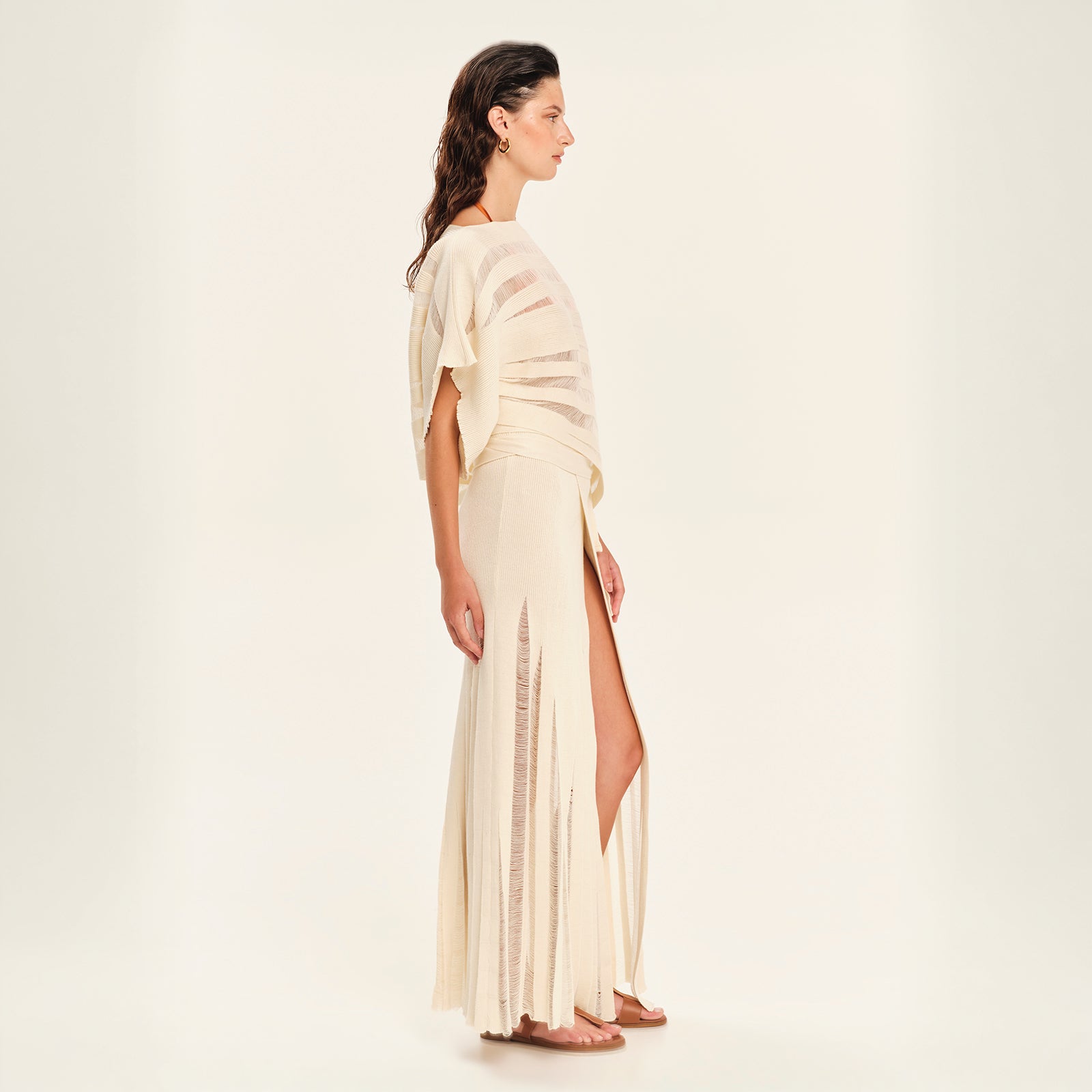 Magic Sunsets Knit Oversized Asymmetrical Top