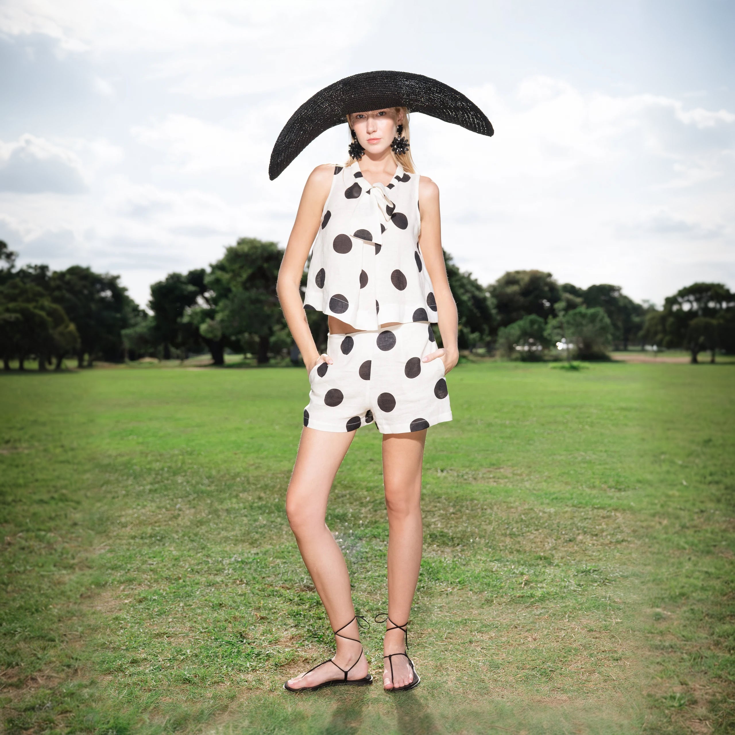 Bow Shorts-Polka Dot