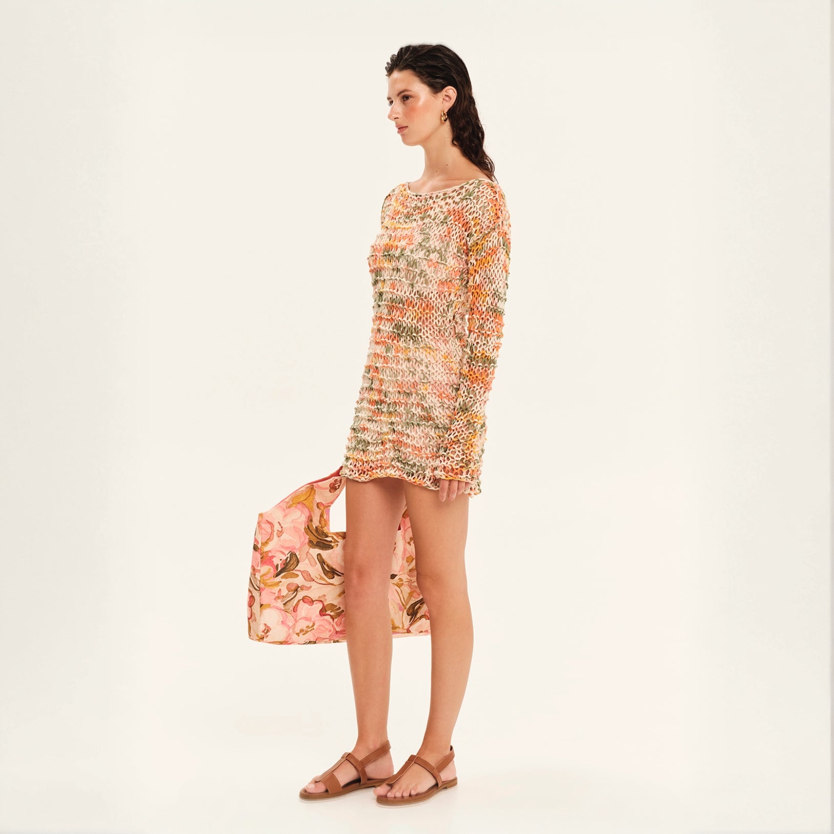 Handmade Garden Knit Longsleeve Mini Dress