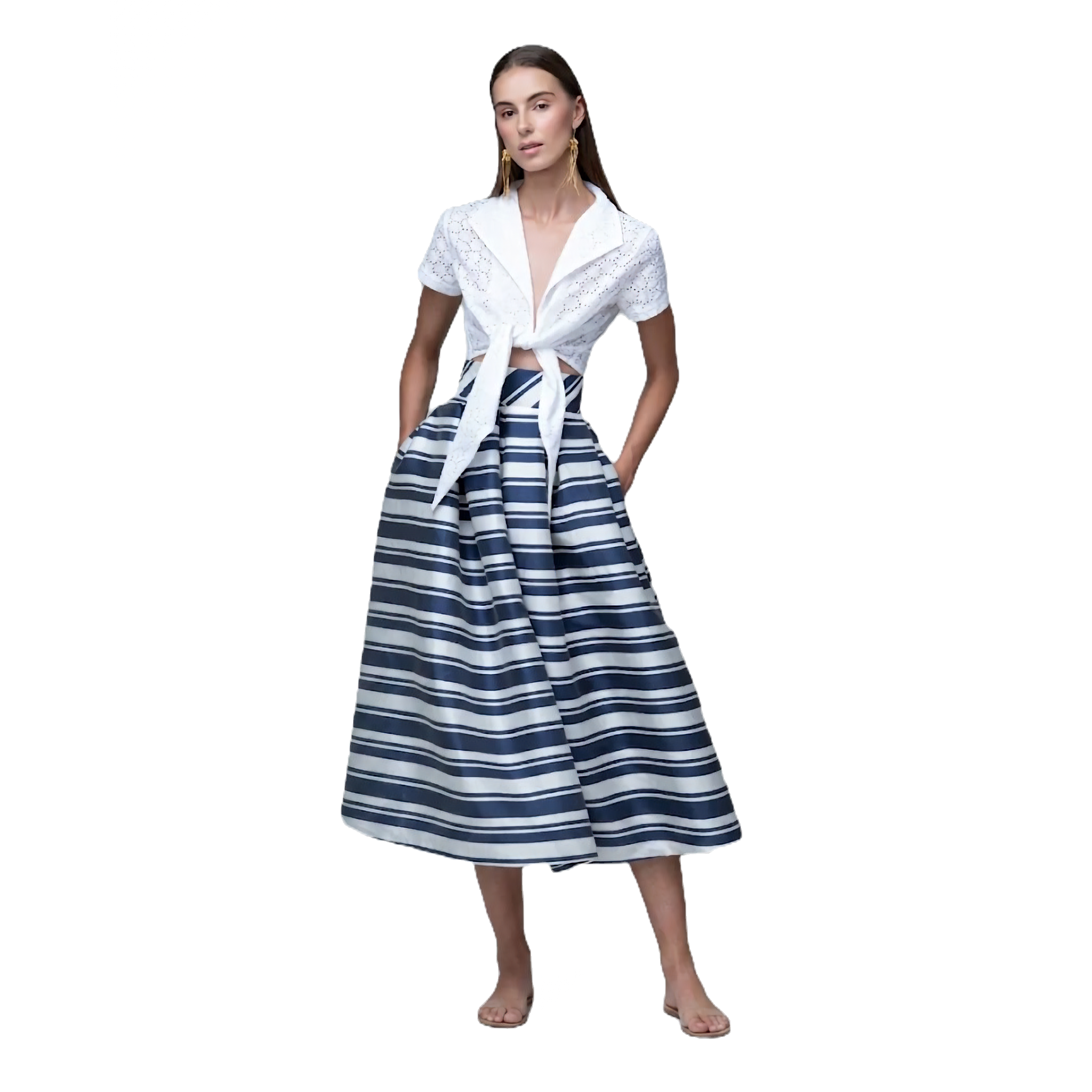 Claudia Striped Midi Skirt