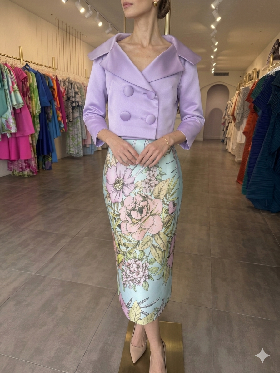 Yvonni Floral Pencil Skirt