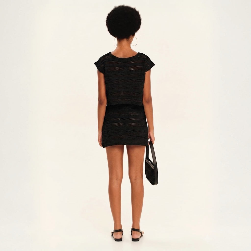 Sandy Lace Knit Mini Skirt
